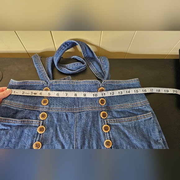 Anthropologie Pilcro Letterpress Wide  Leg Denim Suspender Pant Overall Sz 30 - Picture 6 of 8